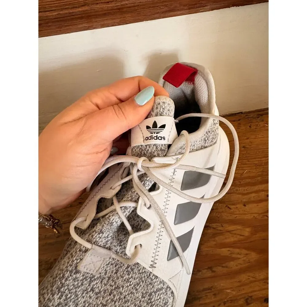 adidas X_ PLR Knit White & Grey Shoes sz 10.5